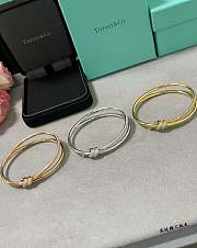Tiffany Knot Double Bangle Bracelet – Yellow Gold Tone - 3