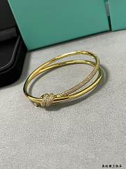 Tiffany Knot Double Bangle Bracelet – Yellow Gold Tone - 2