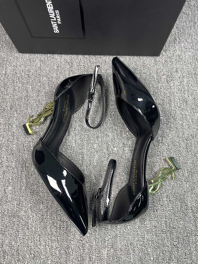 Saint Laurent Patent Leather Ankle Strap Pumps – Black - 1
