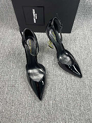Saint Laurent Patent Leather Ankle Strap Pumps – Black - 3