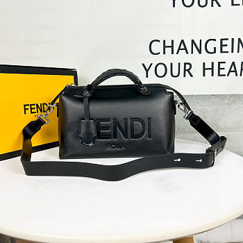 Fendi Roma Leather Top Handle Bag – Black size 28 cm 