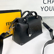 Fendi Roma Leather Top Handle Bag – Black size 28 cm  - 5