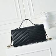 Chanel Black Chevron Flap Bag with Top Handle - size 26-13.5-6cm - 4