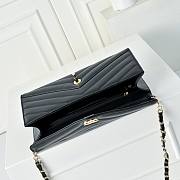 Chanel Black Chevron Flap Bag with Top Handle - size 26-13.5-6cm - 3