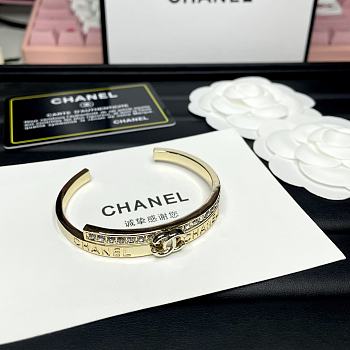 Chanel CC Crystal Cuff Bracelet – Gold Tone