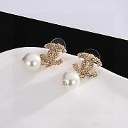 Chanel CC Pearl Drop Earrings – Gold Tone - 1