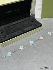 Four-Leaf Clover Bracelet with Turquoise Enamel & Pavé Crystals - 2