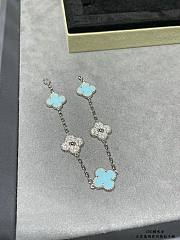 Four-Leaf Clover Bracelet with Turquoise Enamel & Pavé Crystals - 3