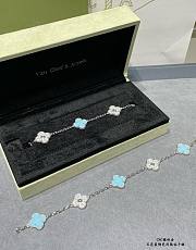 Four-Leaf Clover Bracelet with Turquoise Enamel & Pavé Crystals - 4