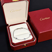Diamond Tennis Bracelet with Sapphire Star Accents – Cartier-Inspired Design - 1