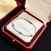 Diamond Tennis Bracelet with Sapphire Star Accents – Cartier-Inspired Design - 5