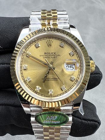 Two-Tone Datejust-Style Watch with Diamond Dial – 41mm