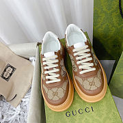 GG Canvas Platform Sneaker in Beige & Brown - 5