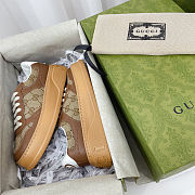 GG Canvas Platform Sneaker in Beige & Brown - 4