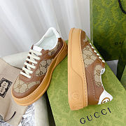 GG Canvas Platform Sneaker in Beige & Brown - 3