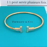 Tiffany's Latest White Mother-of-Pearl Double T Rose Gold Bangle - 3