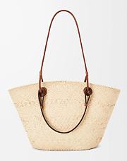 Loewe medium Anagram Basket bag in iraca palm and calfskin size 25*46*16 CM  - 5