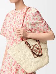 Loewe medium Anagram Basket bag in iraca palm and calfskin size 25*46*16 CM  - 3
