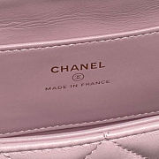 This is a Chanel 24A A92990 quilted flap bag in pink size 14×22×5.5cm - 6