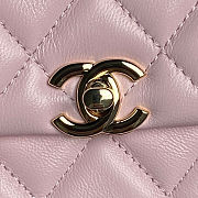 This is a Chanel 24A A92990 quilted flap bag in pink size 14×22×5.5cm - 5