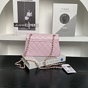 This is a Chanel 24A A92990 quilted flap bag in pink size 14×22×5.5cm - 2