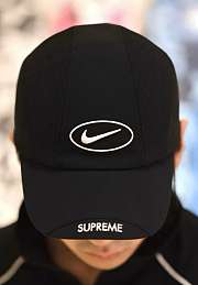  Supreme SS25 Nike Poly Mesh Logo Running Hat Cap Black - 5