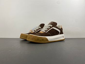  LV Tilted Sneakers in brown suede