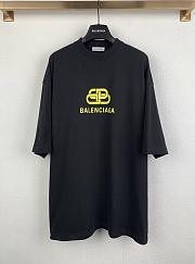 Balenciaga yellow logo black  T shirt - 1