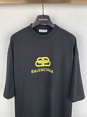 Balenciaga yellow logo black  T shirt - 6