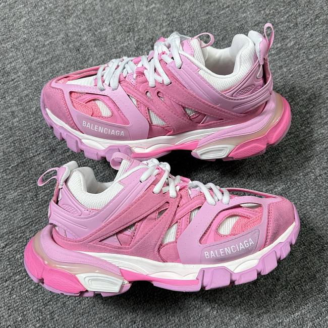 Balenciaga Track Mesh Suede Sneakers Pink  - 1