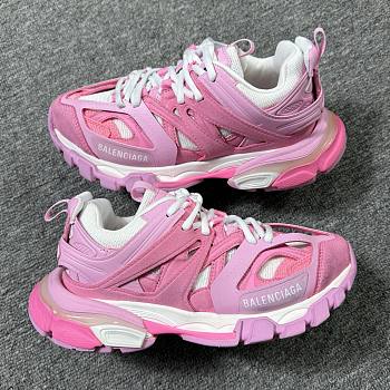 Balenciaga Track Mesh Suede Sneakers Pink 