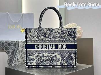 DIOR Toile de Jouy Book Tote Bag Canvas navy