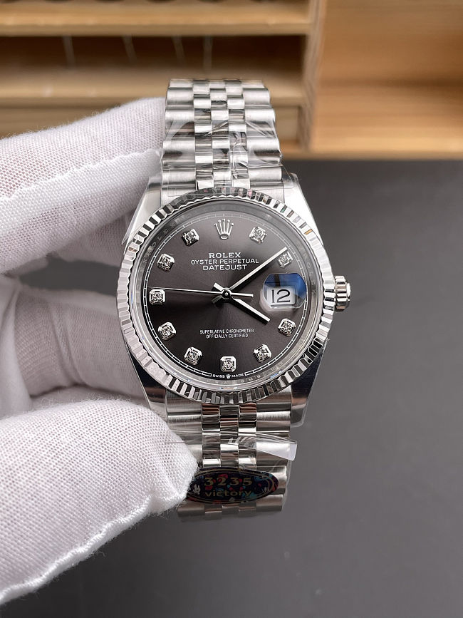 Rolex Datejust 36 Dark Rhodium Diamond Dial  Ref: 126234 - 1
