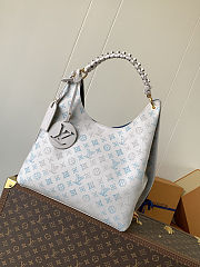 Louis Vuitton Carmel Mahina Hobo Bag White Blue size 40x17x35cm - 1