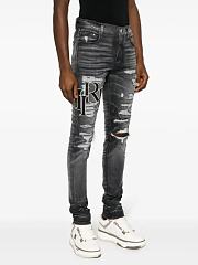 Amiri logo-print ripped jeans - 5