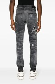 Amiri logo-print ripped jeans - 4