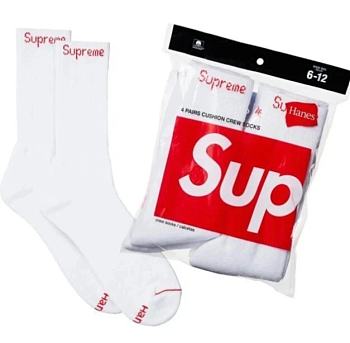 Supreme Hanes Crew white Socks 