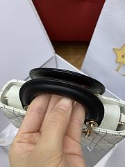 Mini Lady D-Joy Bag Pearlescent White Cannage size 19x10x5 cm  - 6