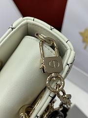 Mini Lady D-Joy Bag Pearlescent White Cannage size 19x10x5 cm  - 5