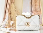 Chanel 19 Flap Bag Lambskin In White size 30cm - 6