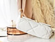 Chanel 19 Flap Bag Lambskin In White size 30cm - 3