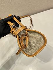Prada Bonnie Small Linen And Leather Handbag size 23.5*12*9cm - 4