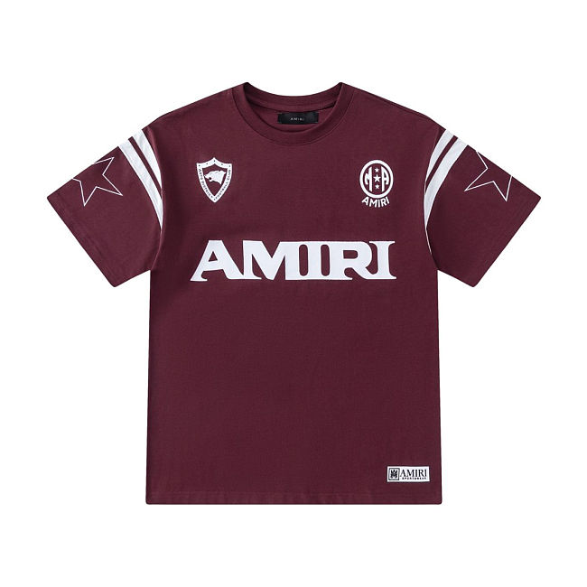 Amiri Burgundy T shirt - 1
