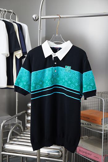  Louis Vuitton Iridescent Jacquard Short-Sleeved Polo