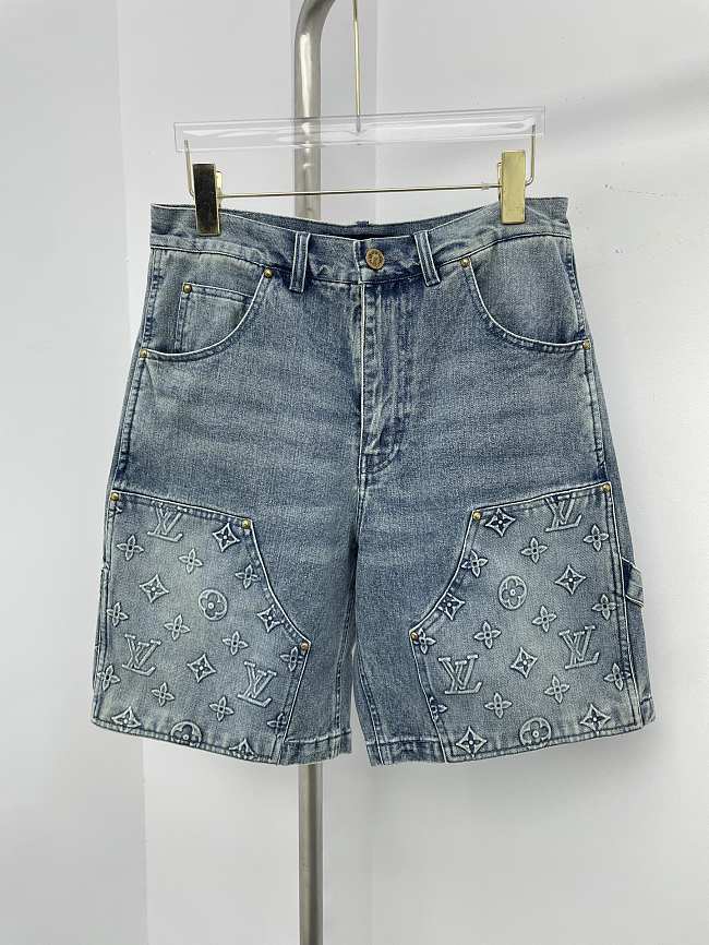 Louis Vuitton Denim Carpenter Shorts Blue  - 1
