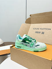 Louis Vuitton LV Trainer Green Bleached Monogram Denim - 6