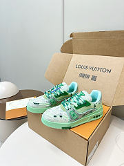 Louis Vuitton LV Trainer Green Bleached Monogram Denim - 5