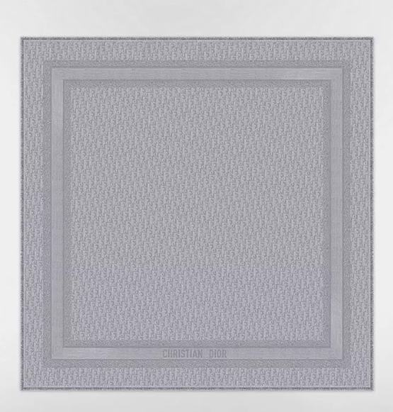 Dior Oblique Shawl Gray Wool, Silk and Cashmere scarf - size 140 x 142 cm - 1