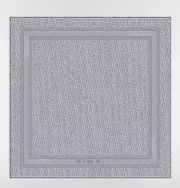 Dior Oblique Shawl Gray Wool, Silk and Cashmere scarf - size 140 x 142 cm