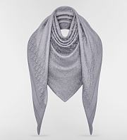 Dior Oblique Shawl Gray Wool, Silk and Cashmere scarf - size 140 x 142 cm - 4